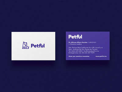 Business card for Petful branding business card dog logo pets vet