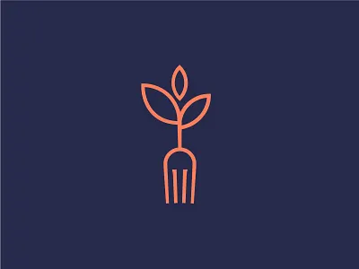 Fresh Food branding fork icon logo mark new york paris plant vancouver