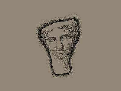 Broken Bust greek illustration pointillism roman statue stipple