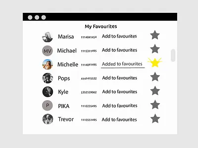 Daily Ui 044 Favourites daily ui daily ui 044 favourites ios material design mobile phone contacts product design typography ui ux web design