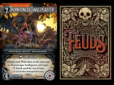 Feuds Card Layout card art card back card design card layout design game art game design game layout