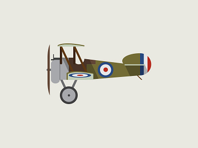 Sopwith Camel airplane cartoon graphic illustration plane profile raf retro simple ww1