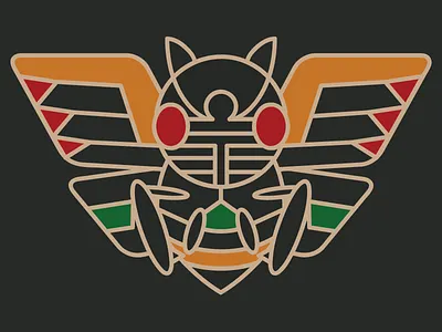 Ninjask bug cicada flat illustrator line art ninjask pokemon