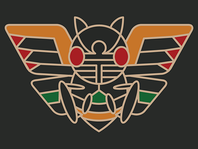 Ninjask bug cicada flat illustrator line art ninjask pokemon