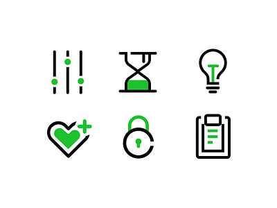 Segment icons confort control idea rules security time