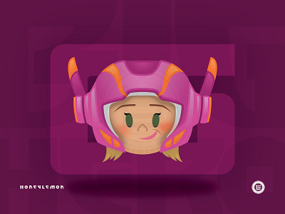 Honeylemon Emoji big hero 6 disney emoji flat graphic design illustrator vector