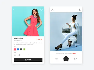 Clothes Camera application buy camera clothes fashion picture shop shopping simple store ui