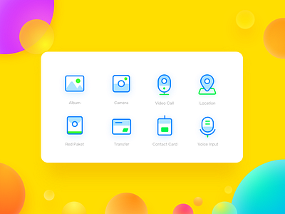 Wechat Redesign---Chat icon album camera color contact icon location red packet remind transfer ui video