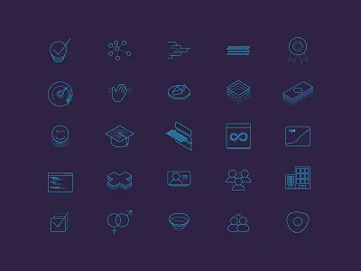 More Icons focus lab iconography icons isometric line set