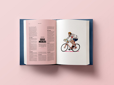 Eddie Merckx layout book illustration layout magazine spread