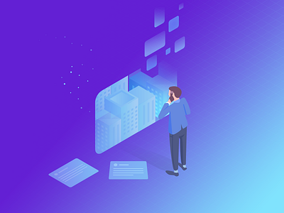 isometric illustrartion 3d gradient illustration isometric minimal