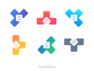 Tapfiliate - Logo Redesign adjust affiliate block build doc file grow letter logo monogram t tap