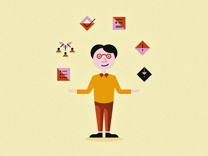 Juggling icons illustration retro texture