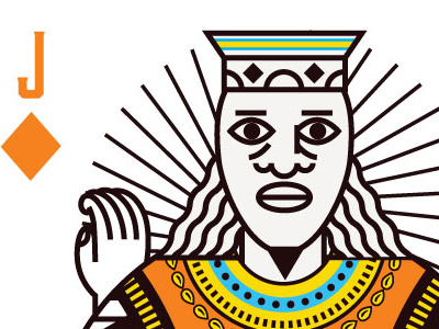 Card Deck Jack card deck diamonds illustration orange