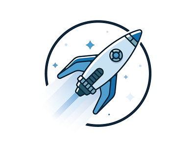 Blast off badge gradient icon icon design illustration pin rocket space space ship stars vector vehicle