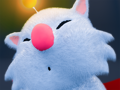 Kupo! 3d character design fantasy final game illustration kupo lowpoly modeling mog render