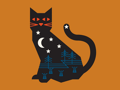 A U T U M N apparel autumn cat design editorial illustration flat illustration logo mystic space