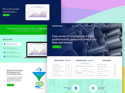 Steel Data Solution application data financial landing page quickbook ui design website