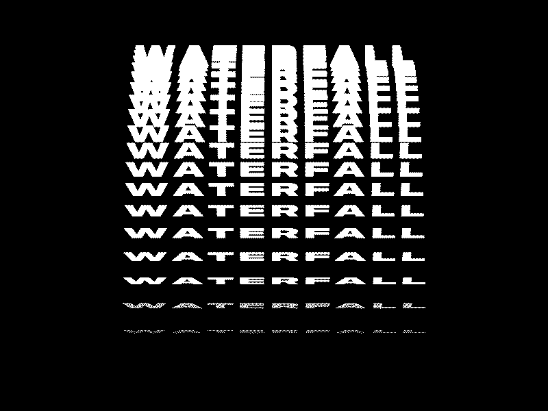 Waterfall 3d animation design fall motion type typography visual water waterfall