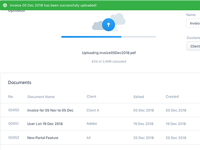 Ops Team Upload dashboard portal ux