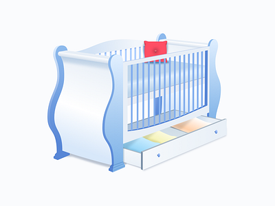 Crib Illustration app baby creative crib gradient illustration ios tally ui ux