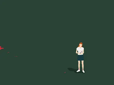 You killer blood girl green illustration killer knife minimalism people redhead