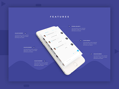 Features button creative features landing page search services user interface