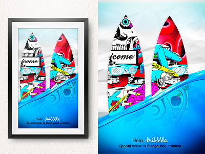 Ride The Waves @jingquank digital illustration parsons