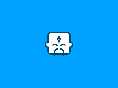 ICOmonk Logo blockchain blue branding cryptocurrency face ico logo monk simple
