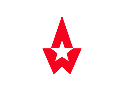 American Ways a aw clever creative design idea letters logo mark simple star w