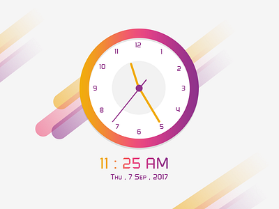 Clock arrow clock date digital gradient time ui ux watch webkul