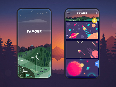 Favour android app creative design favour flat google material uiux