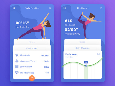 Yoga Practice app interface practice ui