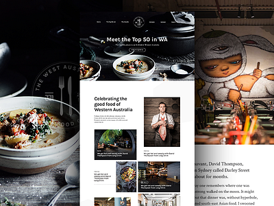 WA Good Food Guide - Sneak Peek 001 concept design food grid homepage layout photography restaurant reviews ui web design website