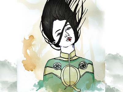 Woman's illustration fashion fog illustration movement water colors