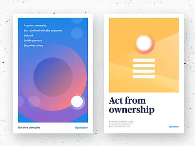 Core values posters abstract brand concept office poster values