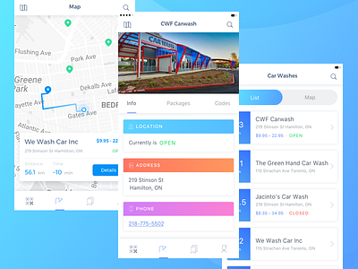 CarWash App app car card clean concept design engine interface ios mobile ui ux