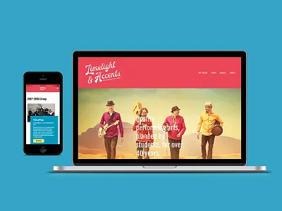Limelight & Accents Performing Arts Series: Web Design brand development college events higher ed performing arts student activities web design