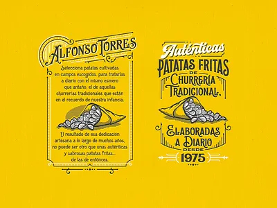 Complementary Lettering chips fries illustration lettering vintage