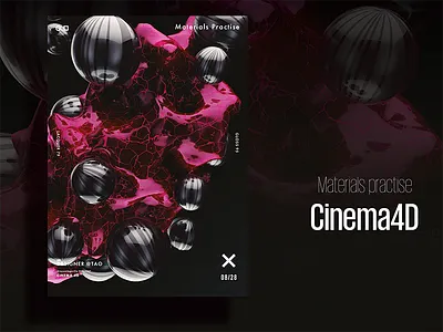 |August| C4d Materials practise c4d cinema4d poster