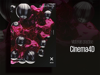 |August| C4d Materials practise c4d cinema4d poster