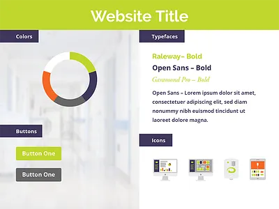 Web Style – Green Hospital brand colors green hospital icons orange purple stylesheet type web