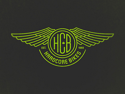 HCB bike green logo vector wings