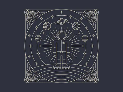 Spaceman affinity character illustration outline print space spaceman vector