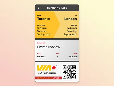 Boarding Pass - 024 024 boarding dailyui pass rail ticket ui