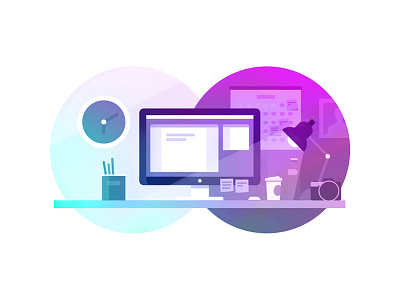 Creative Organization computer creative desk illustration office side by side work