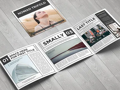 Nomad Square Trifold Template brochure digital flyer illustrator indie leaflet nomad print square style template trifold