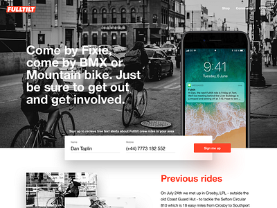 Riding Crew 🚴 button helvetica shadows signup ui web