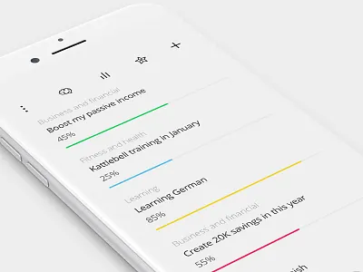 Purp - a smart to-do list and goal tracker app ai app application design interaction interface ios iphone purp todo ui ux