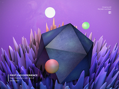 FIRST C4D EXPERIENCE 3d 3dart 4d abstract cinema cinema4d cute purple